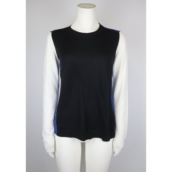 GAP - WOMEN'S BLACK, BLUE, WHITE COLORBLOCK PULLOVER SWEATER - SIZE M - Picture 1 of 6